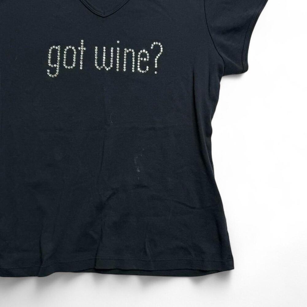Got Wine ? Black Mcbling Baby Tee Full Length Fitted V Neck 100% Cotton size xl - Picture 8 of 8